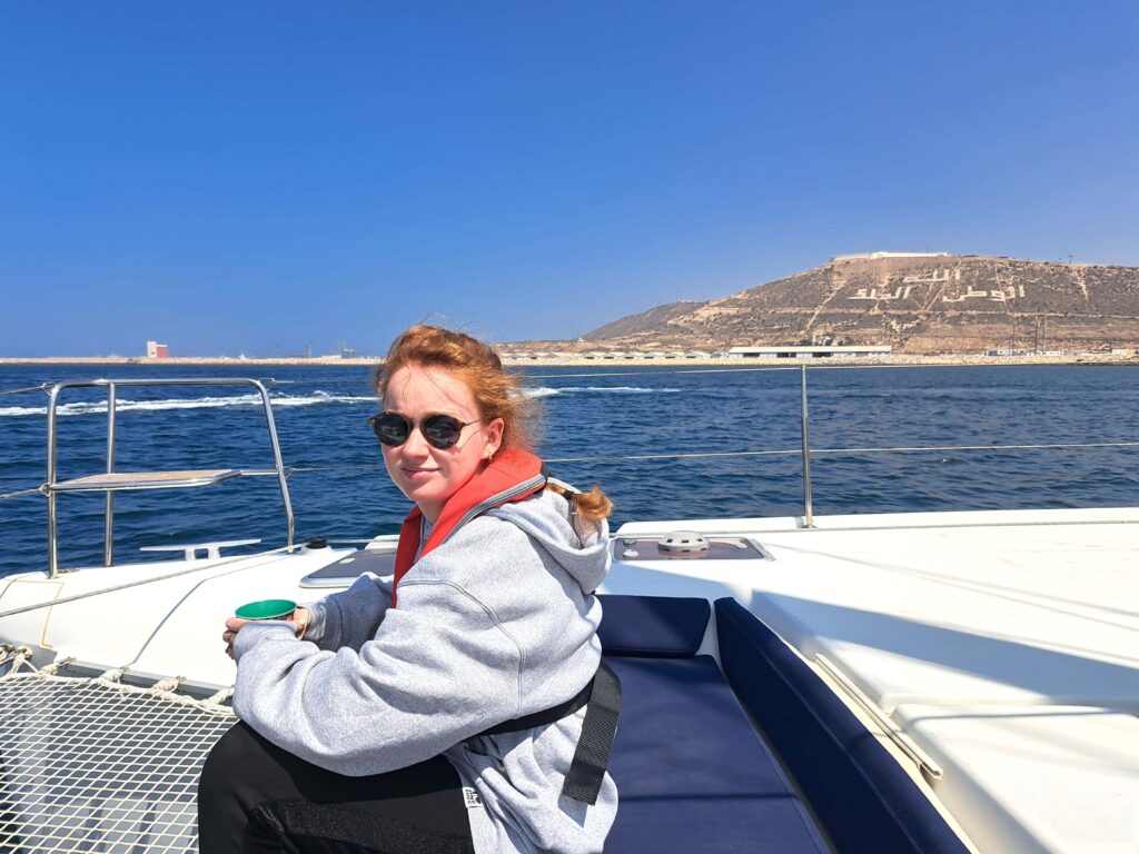 Wir segeln von Afrika auf die Kanaren 6 Celine vor Kasbah Agadir