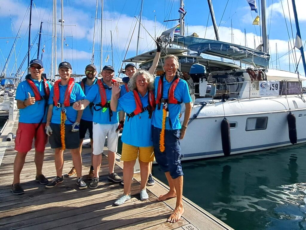 Das Leben als Blauwassersegler auf Langfahrt - Gedanken und Rückblicke zum dreifachen Jubiläum 8 ARC Crew kurz vor dem Auslaufen