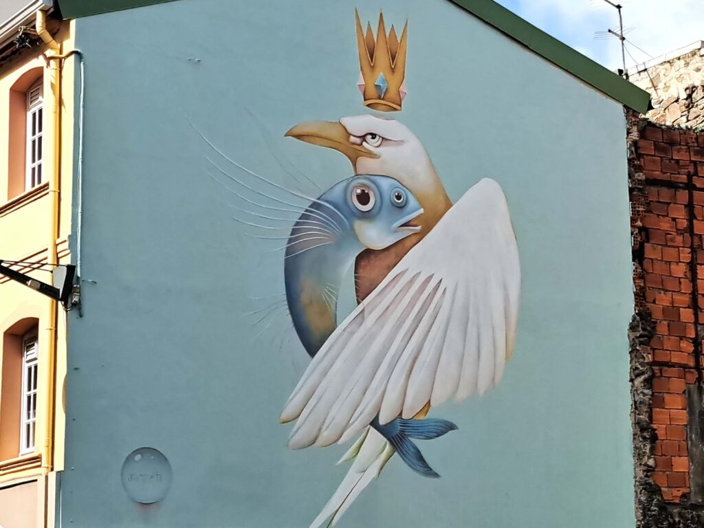 Streetart auf der französischen Karibikinsel Martinique - eine Fotodokumentation 8 Streetart Fisch und Taube