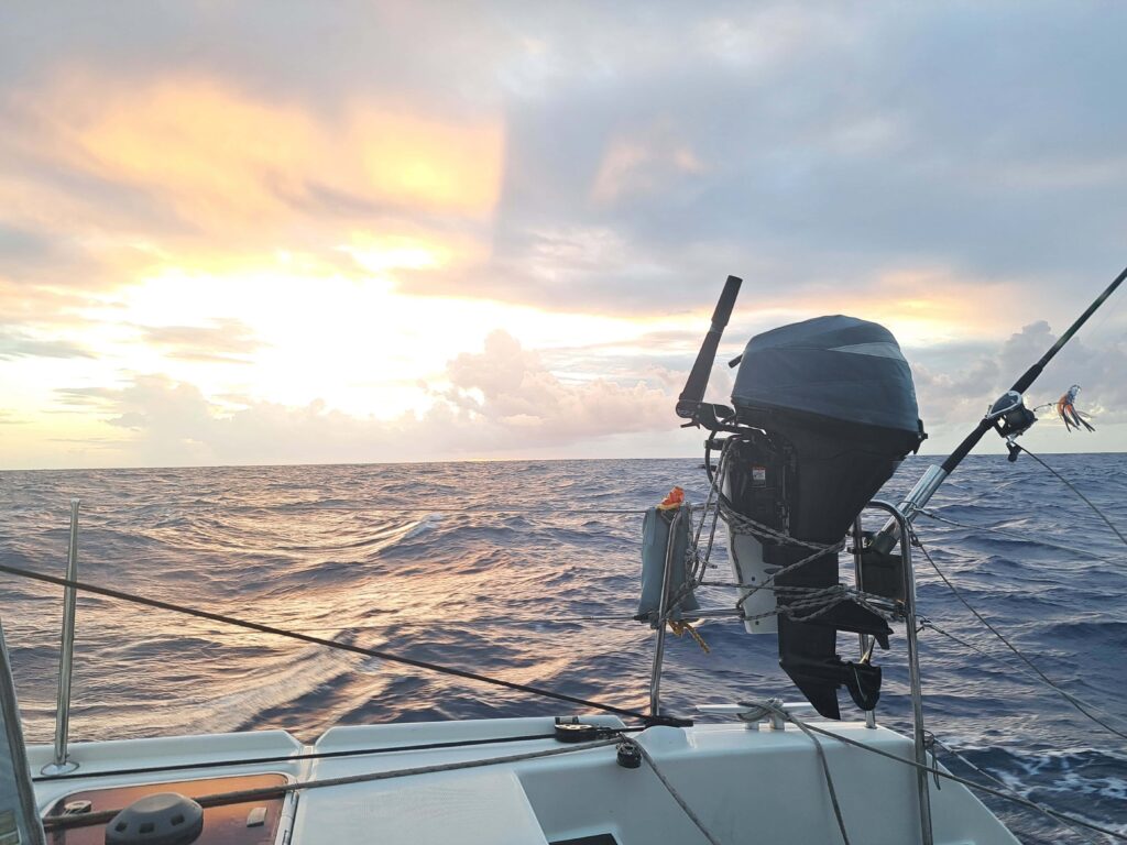 Überfahrt von Aruba über das Karibische Meer in die Dominikanische Republik zur Hauptstadt Santa Domingo 4 Morgenrot