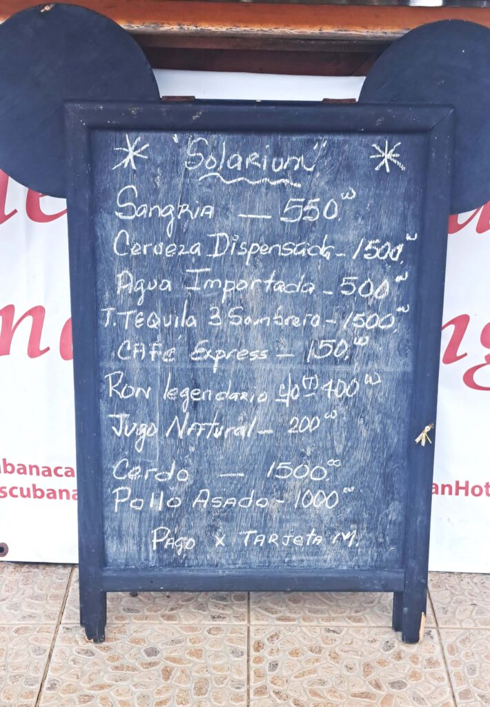 Karibik - Tagebuch - Band II - Nr. 29 7 Speisekarte des Restaurant SOlarium in der Marine Hammingway