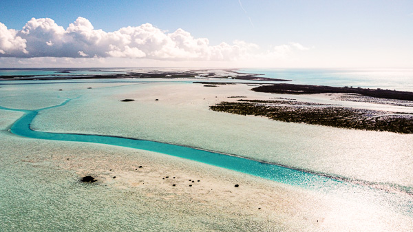 Sandy Cay Bahamas Nebenarm Luftbild